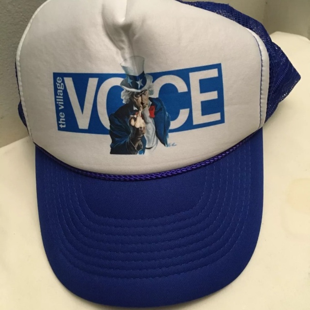 Otto The Village Voice Uncle Sam Trucker Cap Snapback Adjustable Blue White